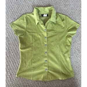 Jordache Lime Green Button-Up Blouse